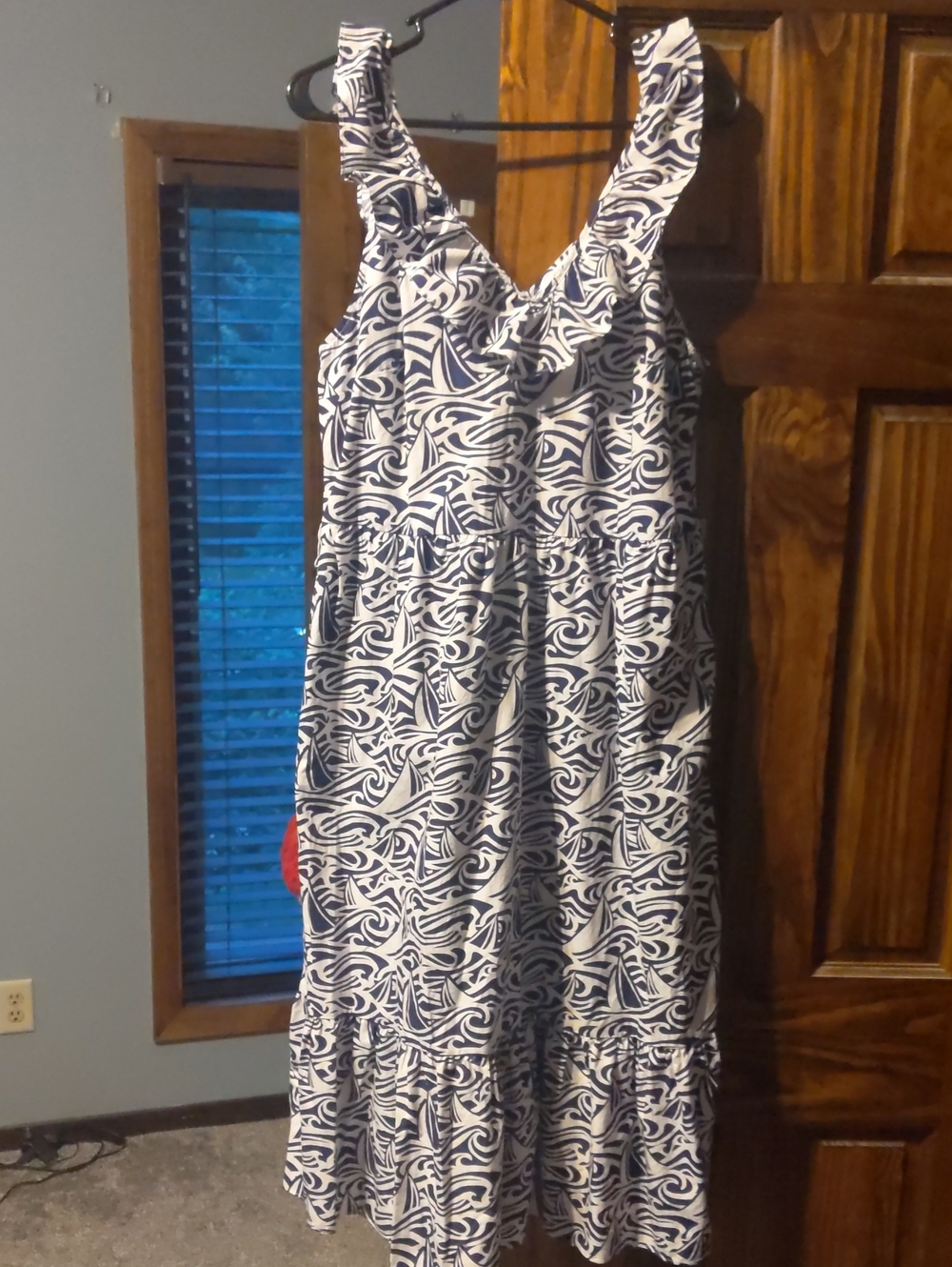 Vineyard Vines Navy and White Patterned Maxi Dress